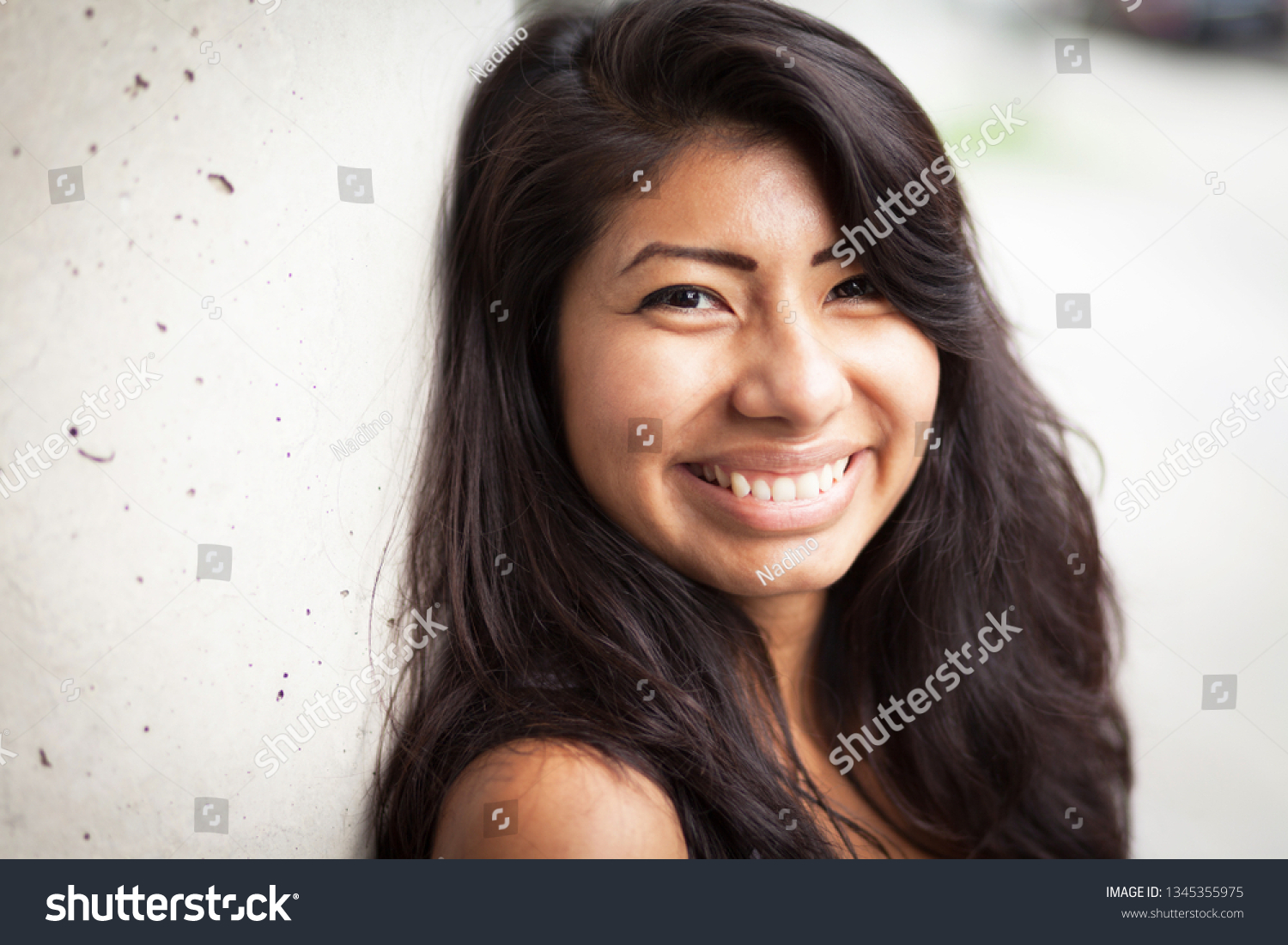 Young Spanish Woman Smiling Camera She Stock Photo 1345355975 ...