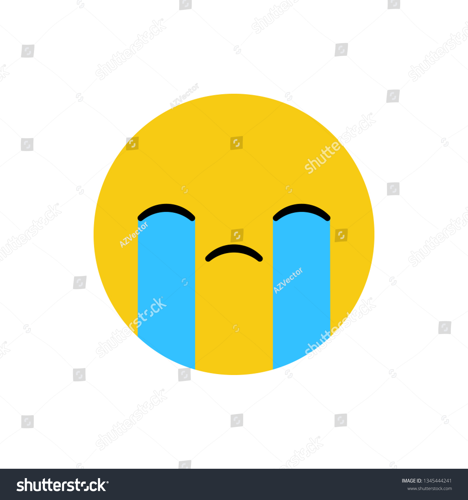 Crying Sad Emoticon Emoji Vector Illustration Stock Vector (Royalty ...