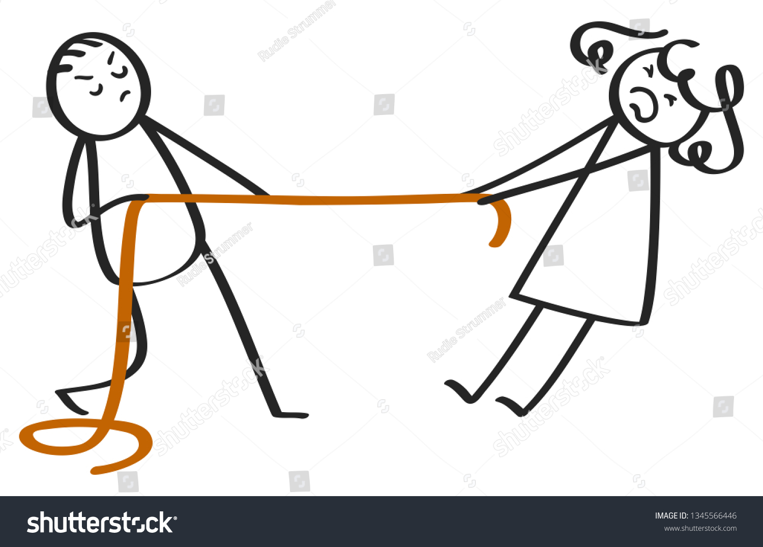 Tug War Between Stick Figures Man Stock Vector Royalty Free 1345566446 Shutterstock 6439