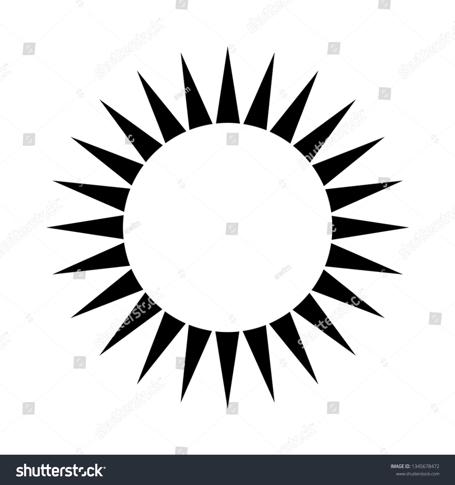 Sun Icon Symbol Vector Black White Stock Vector (royalty Free 