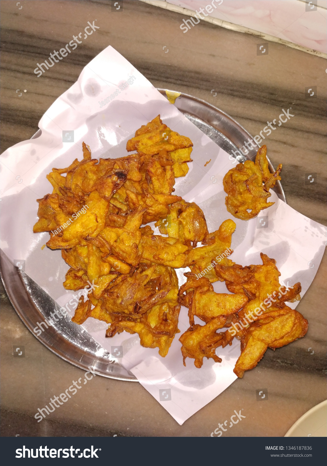 Indian Dish Pakora Made Potato Onion Stock Photo 1346187836 | Shutterstock