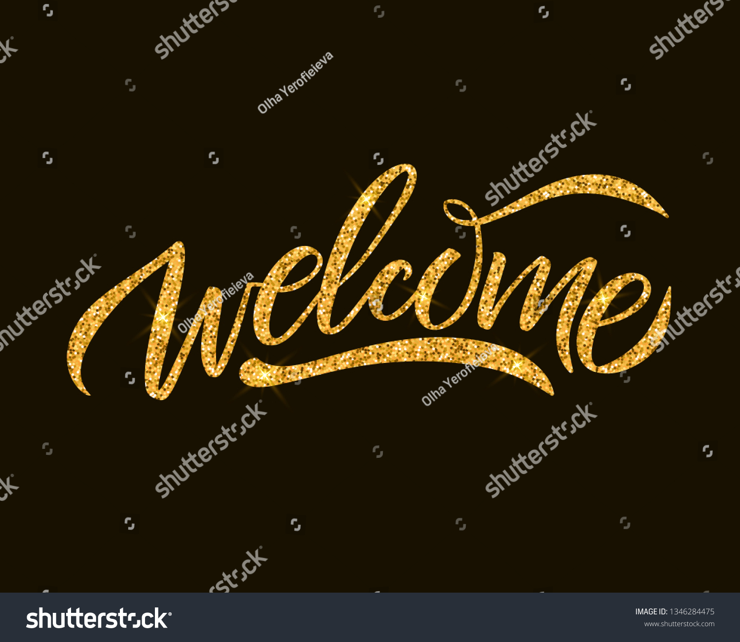 Hand Sketched Welcome Lettering Typography Drawn Stock Vector (Royalty ...