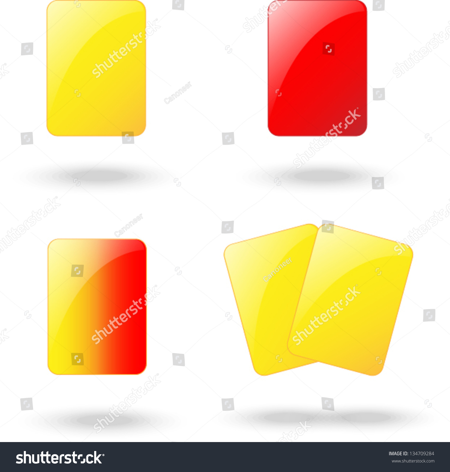 Yellow Card Red Card Football Abstract Stock Vector (Royalty Free ...