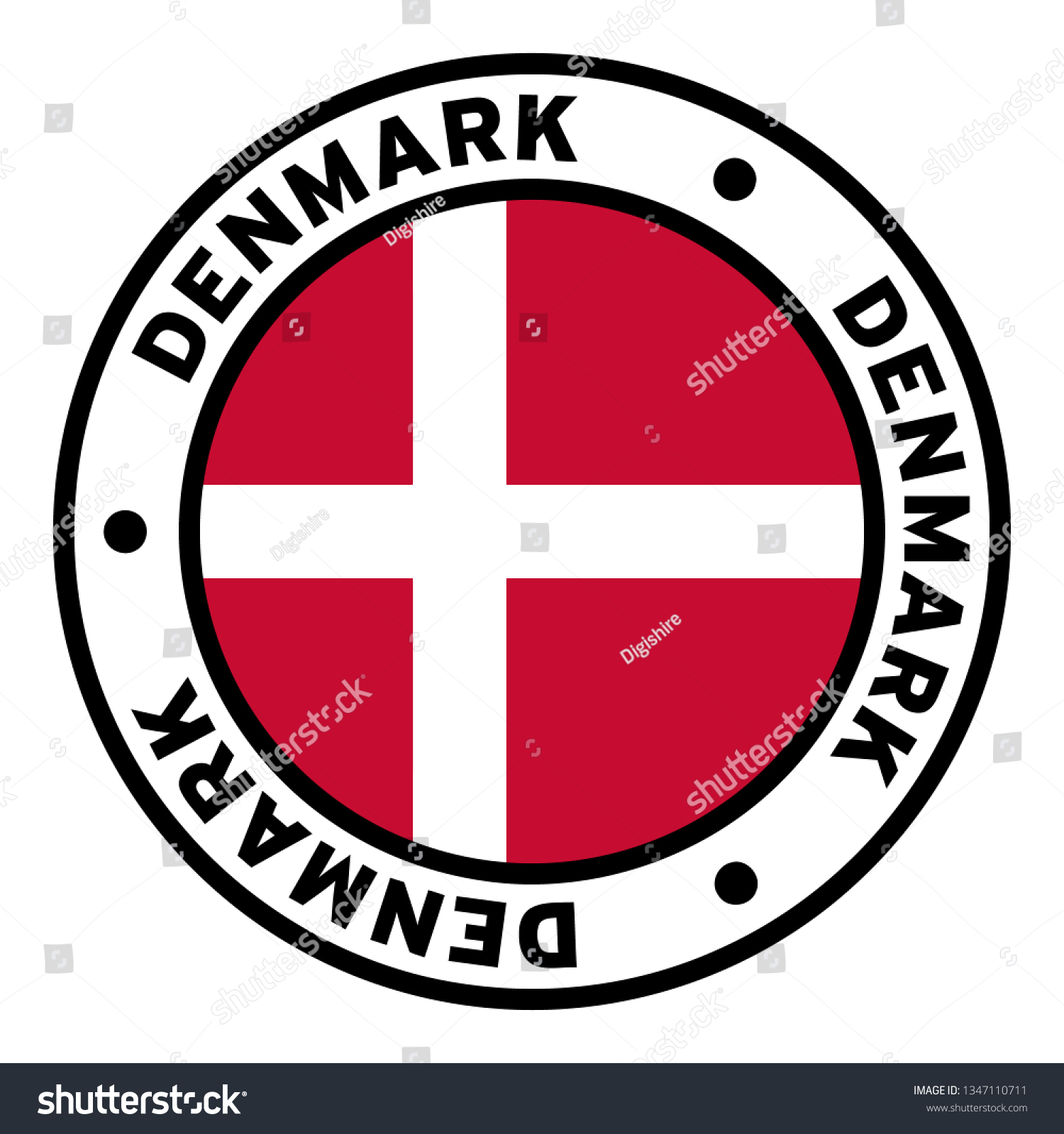 Round Denmark Flag Clipart Stock Vector (Royalty Free) 1347110711 ...