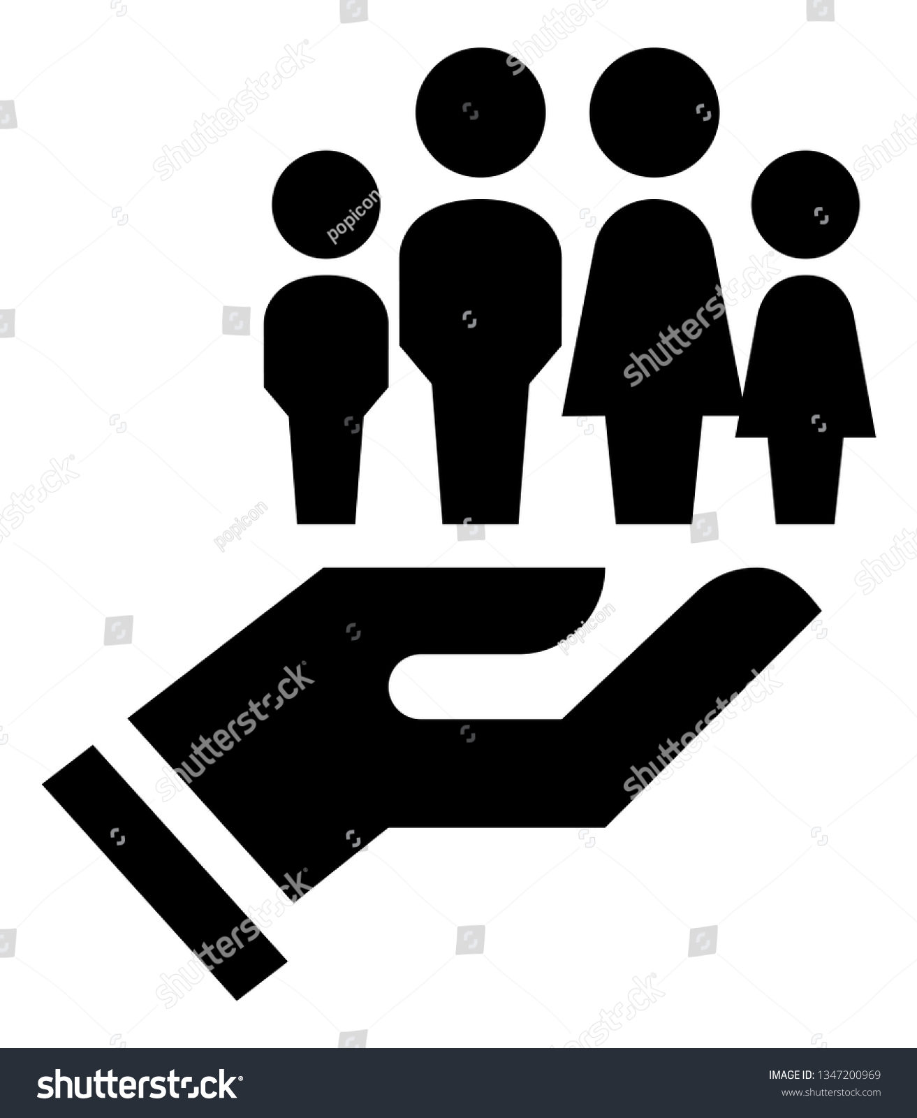 Family Security Protection Vector Icon Stock Vector (Royalty Free ...