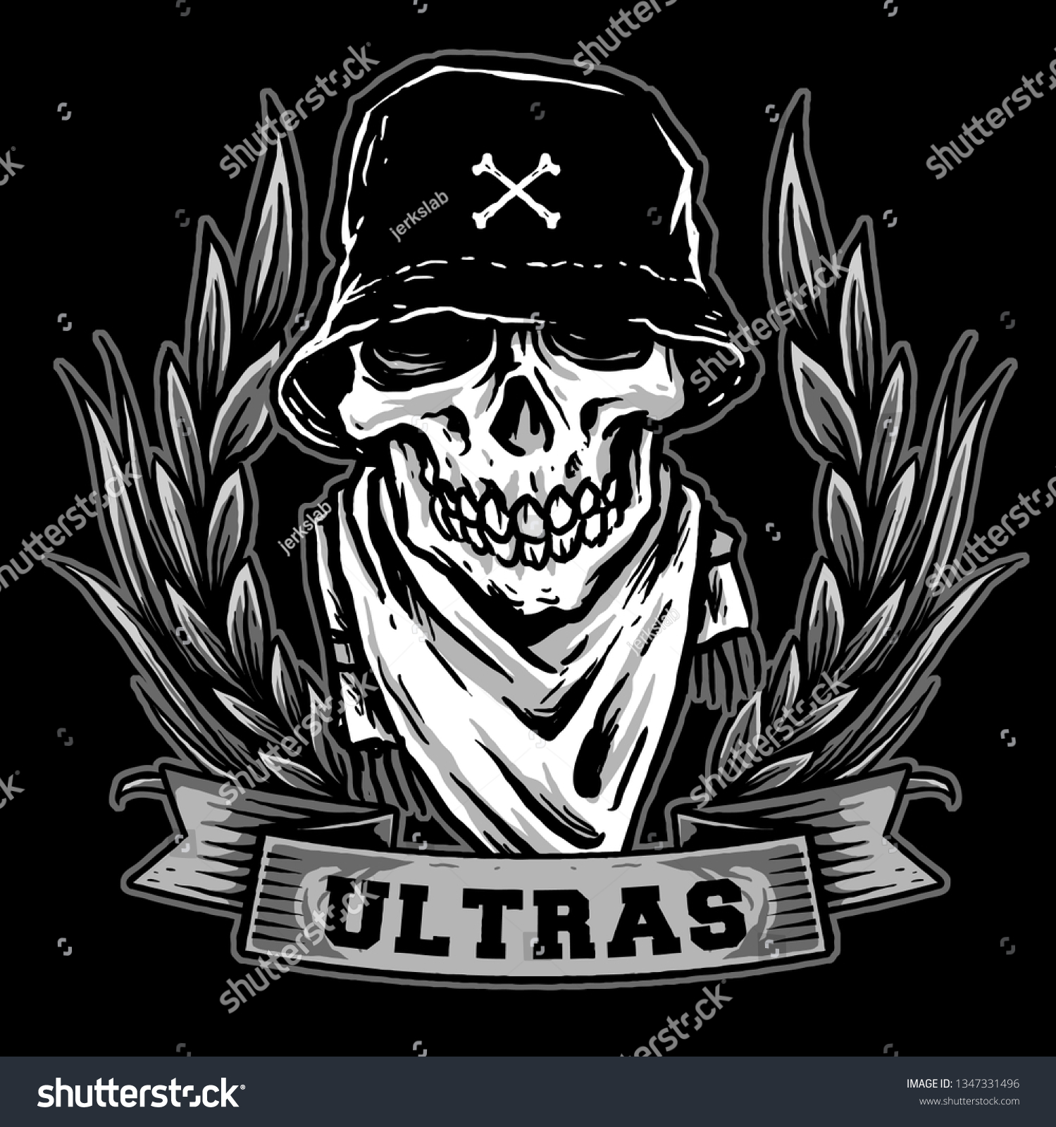 Skull Ultras Soccer Fans Hooligan Vector Stock Vector (Royalty Free ...