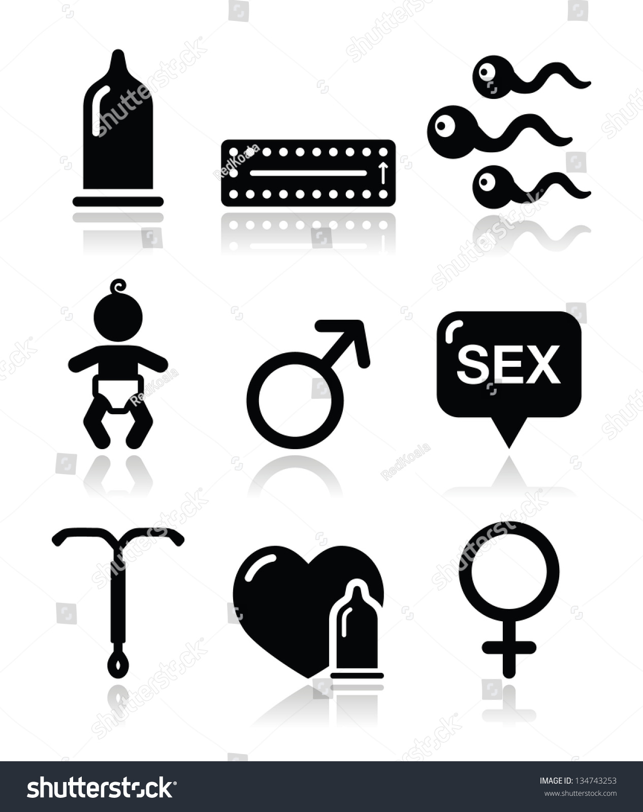 Méthodes De Contraception Sexe Icônes Vectorielles Image Vectorielle De Stock Libre De 0061