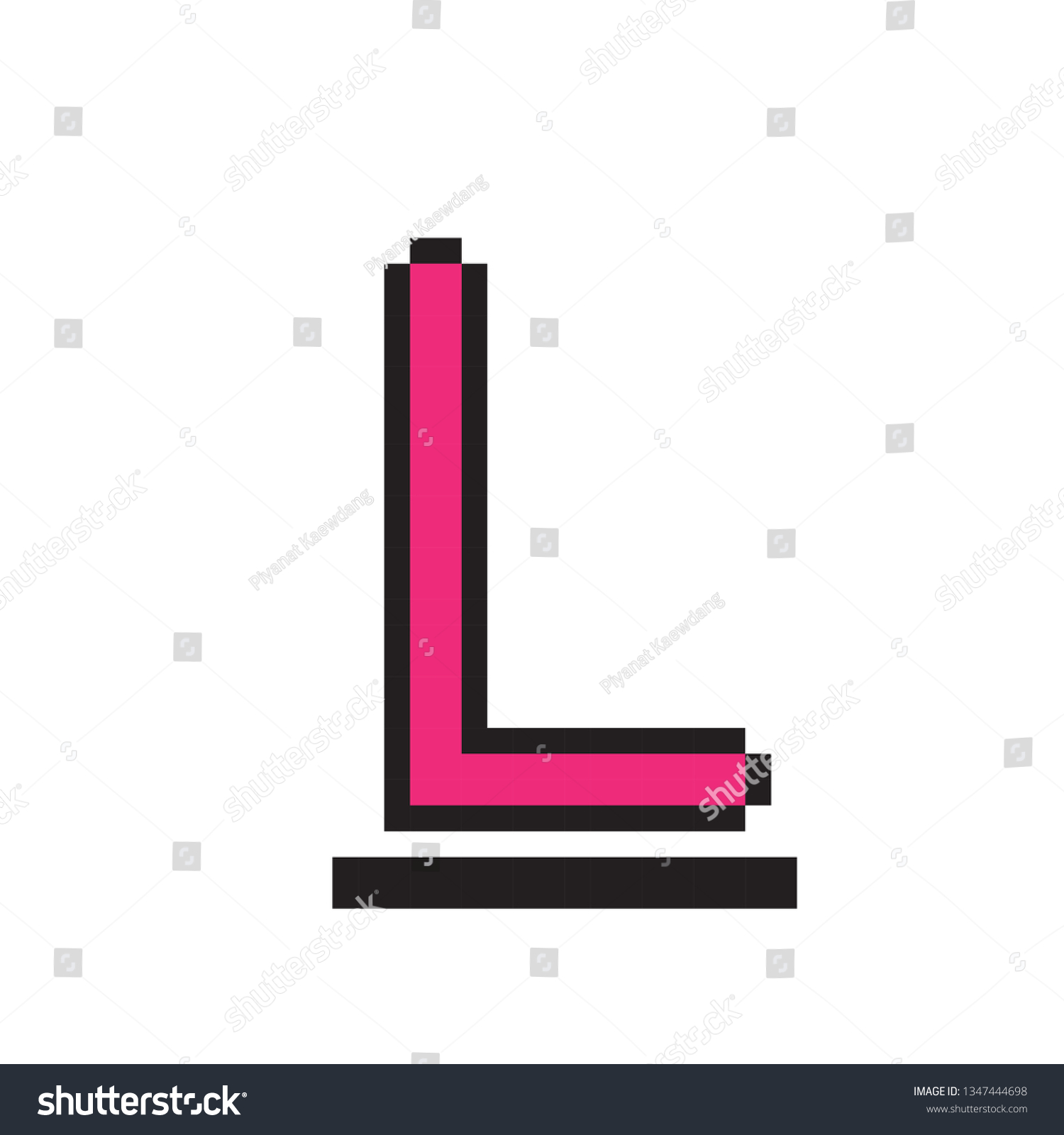 Alphabet L Pixel Art Stock Vector (Royalty Free) 1347444698 | Shutterstock