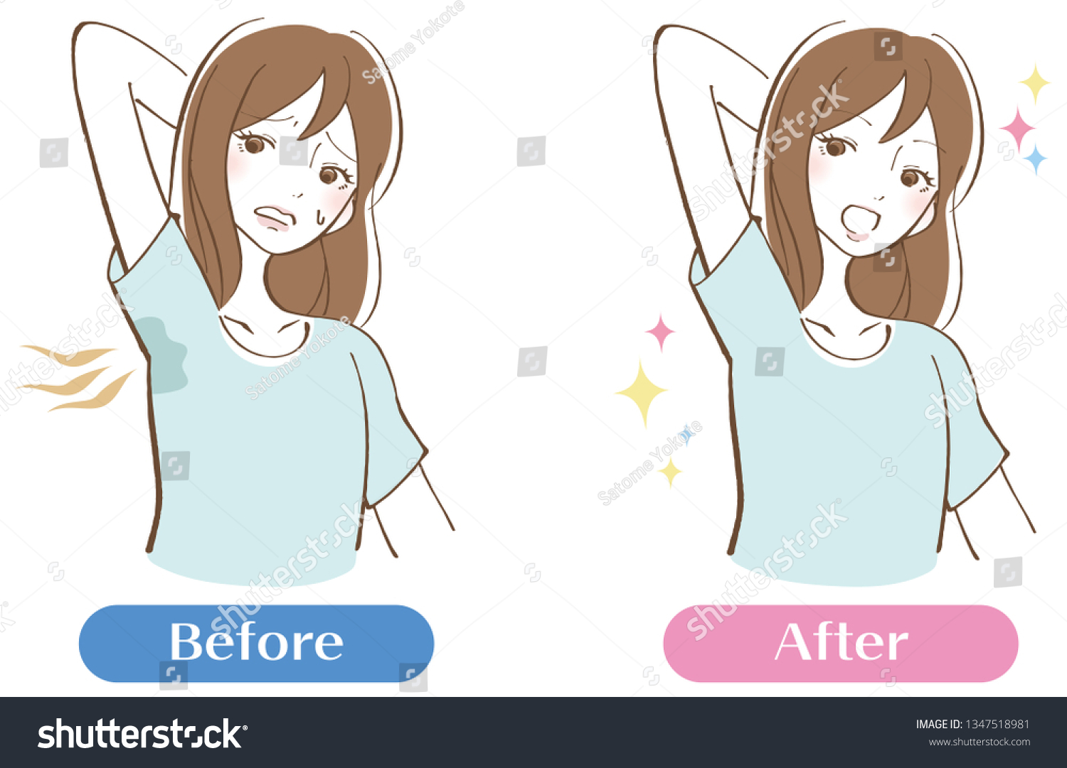 Woman Who Cares About Smell Armpits Stock Vector (Royalty Free ...