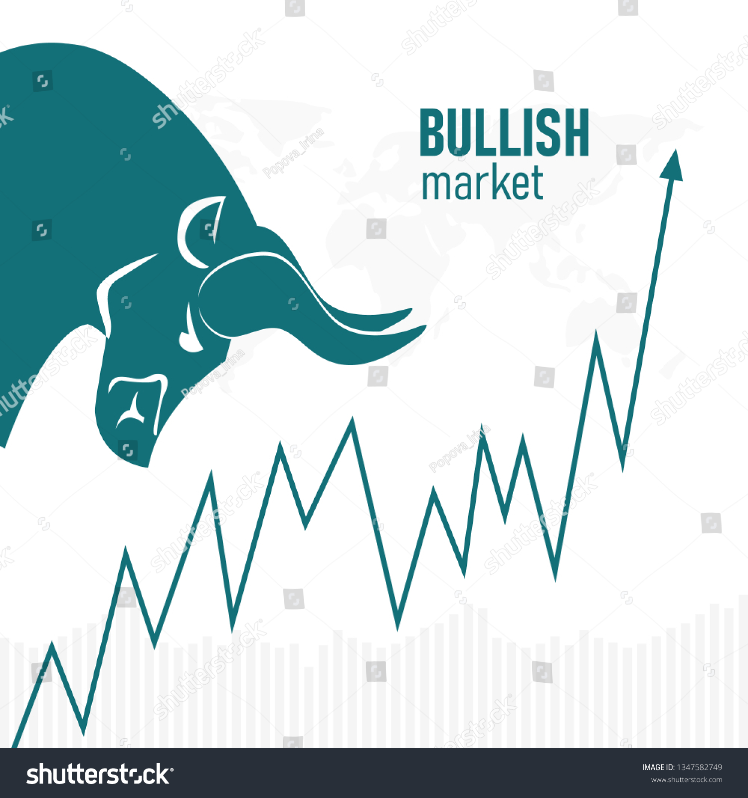 Bullish Market Bull Green Arrow Chart Stock Vector (Royalty Free ...