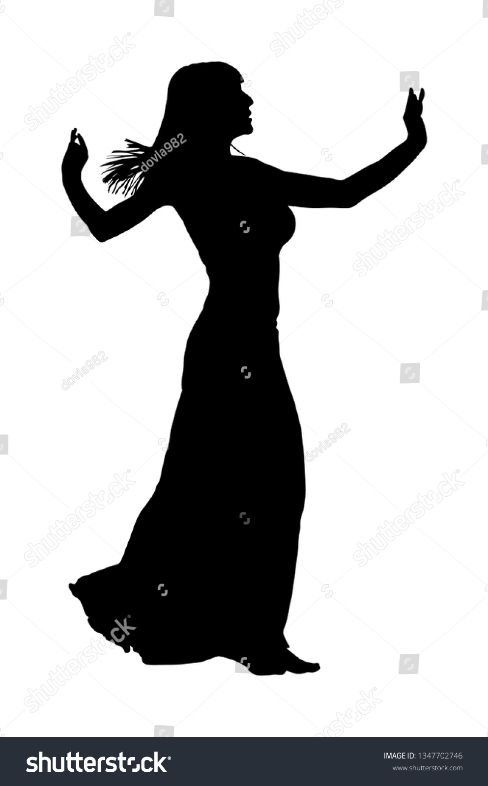 Belly Dancer Woman Silhouette Coquette Vector Stock Vector (Royalty ...