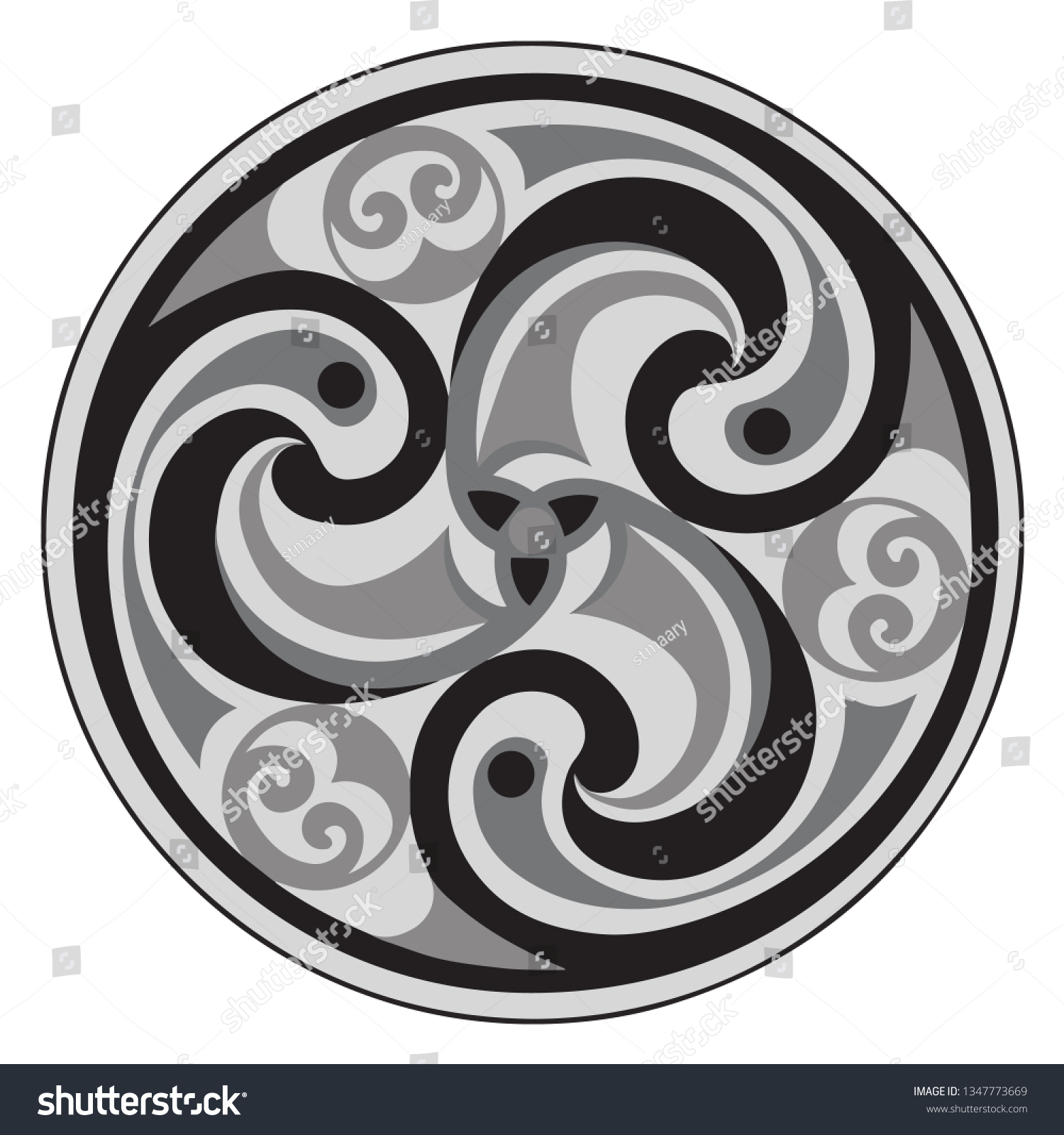 Vector Celtic Triskelion Spiral Symbol Motif Stock Vector (Royalty Free ...