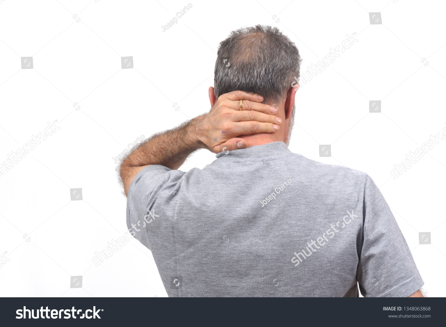 Man Pain On Nape On White Stock Photo 1348063868 | Shutterstock