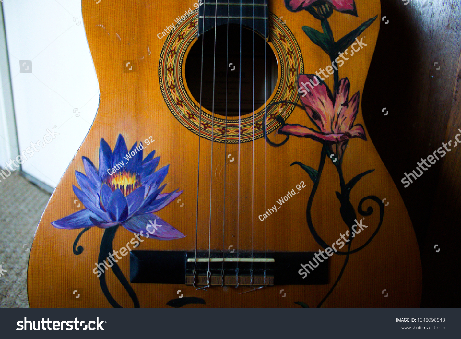 painting on acoustic guitar