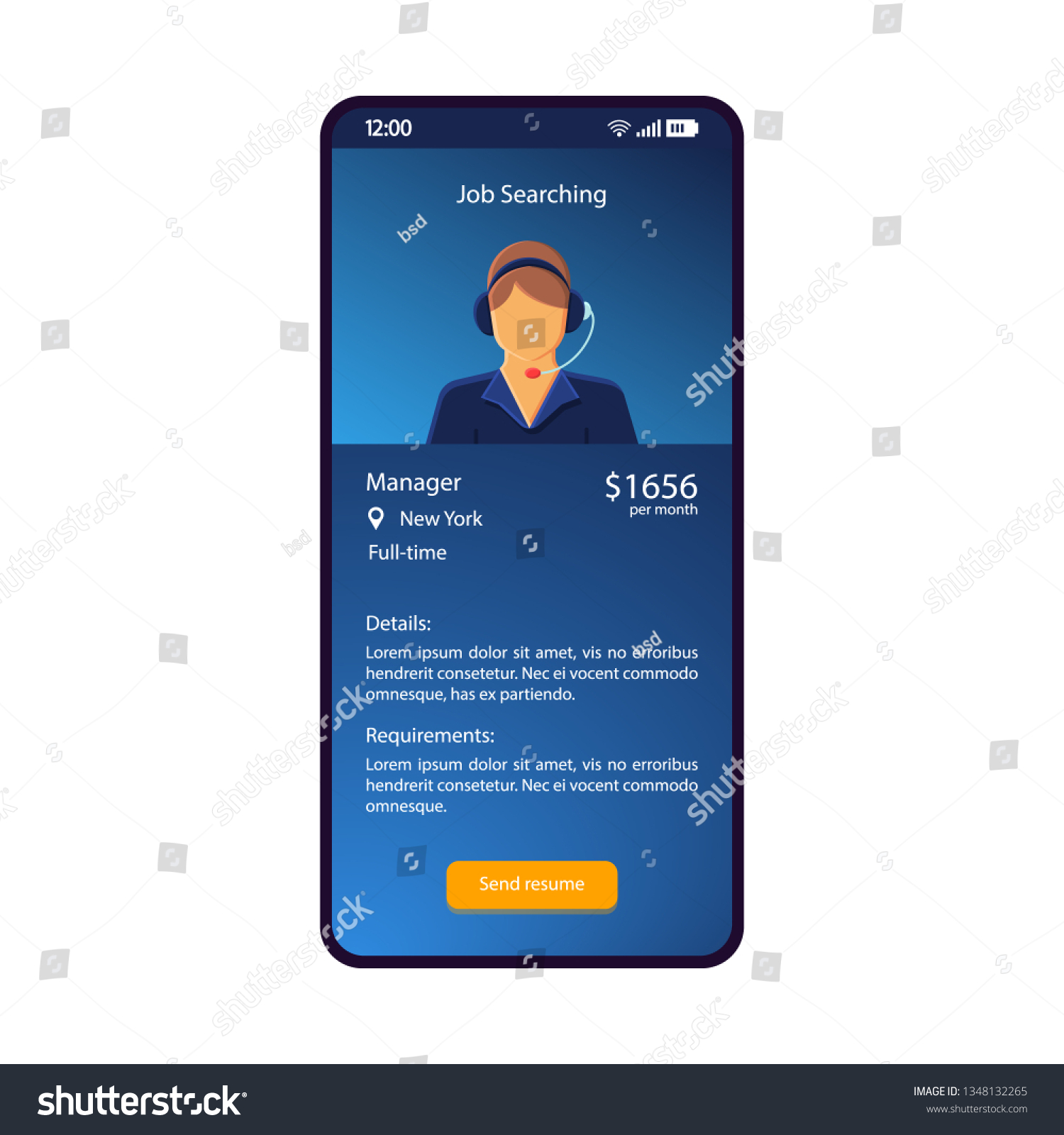 Job Search App Smartphone Interface Vector Stock Vector Royalty Free