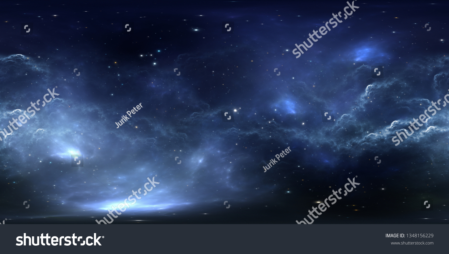 360 Degree Stellar System Nebula Panorama Stock Illustration 1348156229 ...