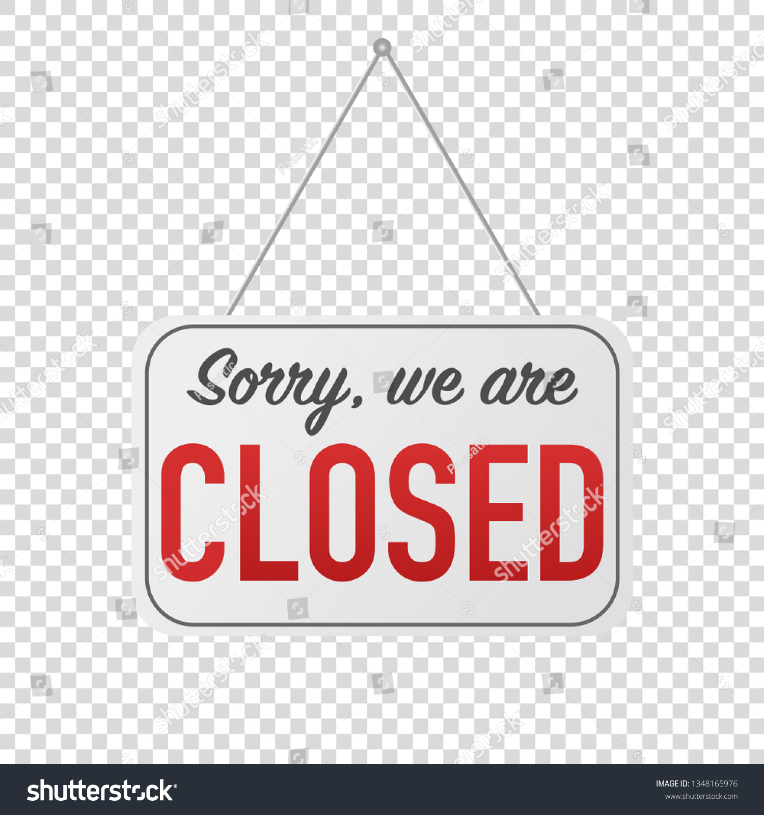 Sorry We Closed Sign Door Posting Stock Vector (Royalty Free ...