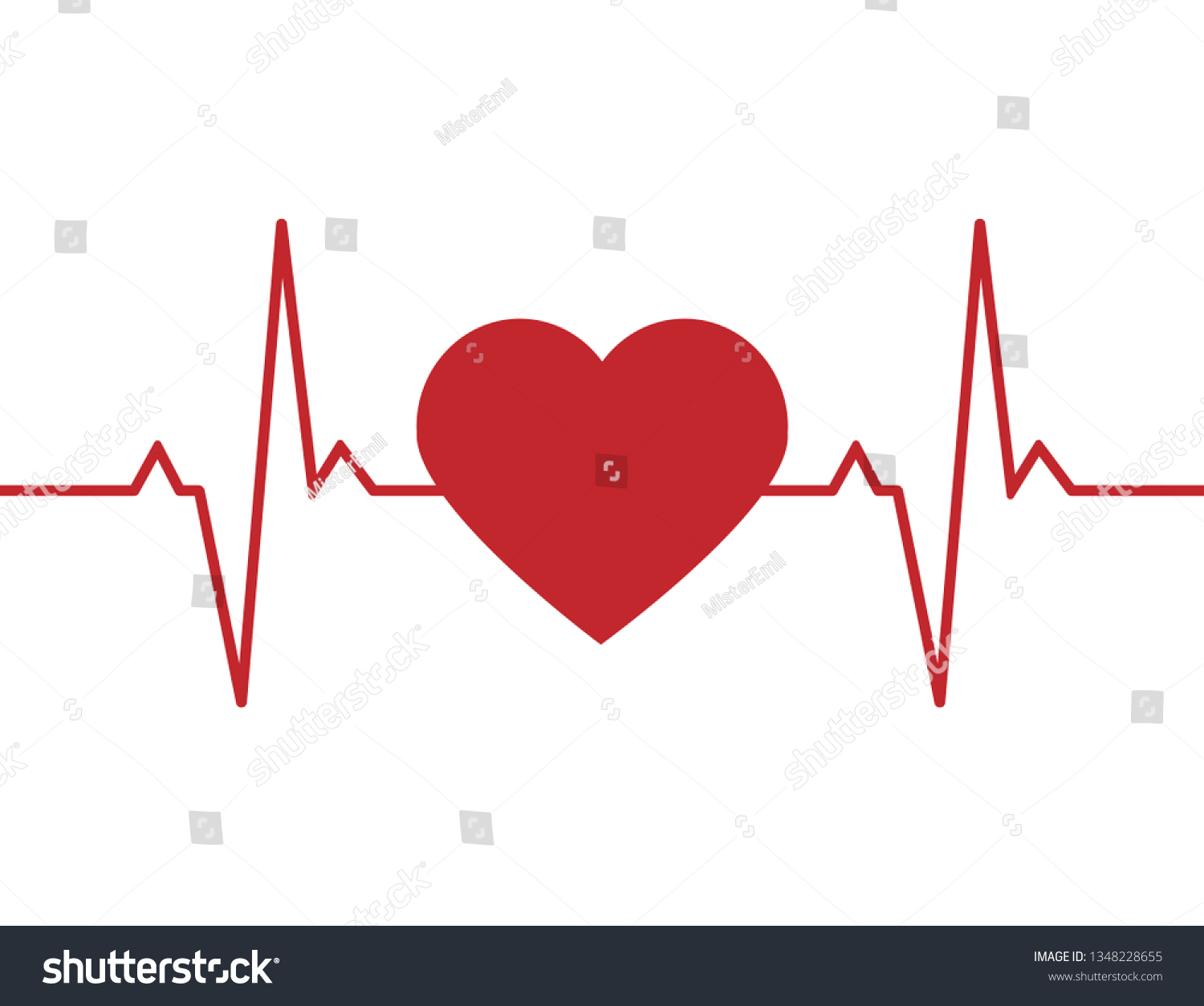 Heartbeat Line Background Stock Vector (Royalty Free) 1348228655 ...