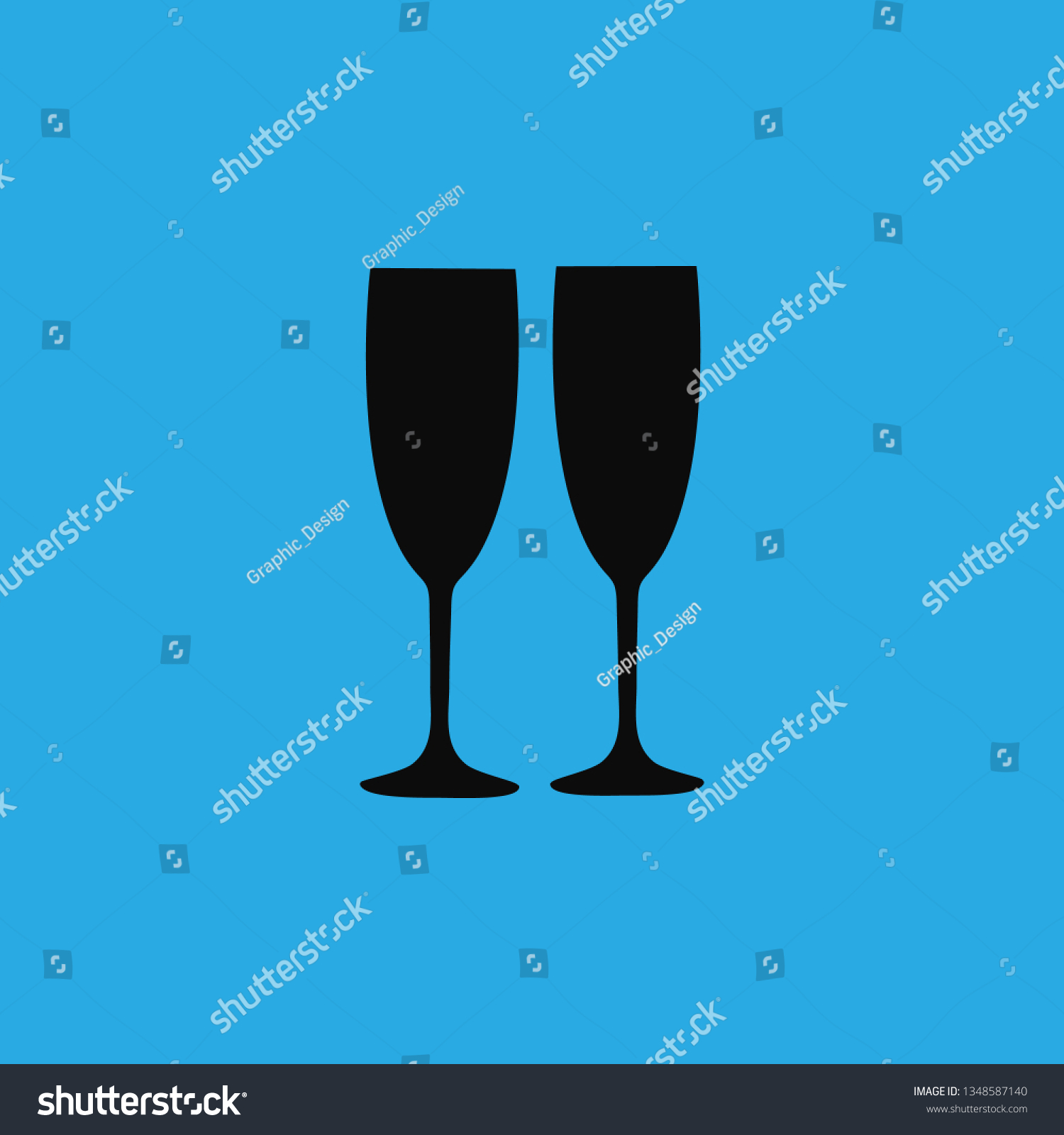 Champagne Glass Icon Vector Stock Vector Royalty Free 1348587140 Shutterstock 6115