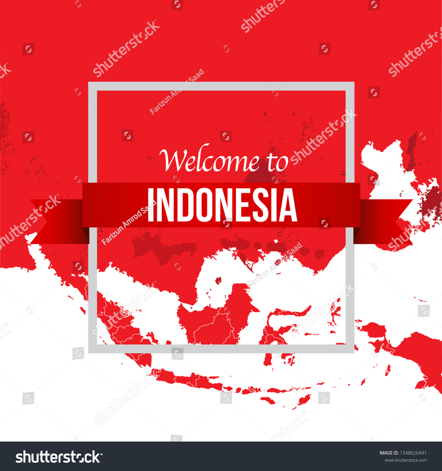 Vector Design Illustration Indonesia Flag Map Stock Vector (Royalty ...