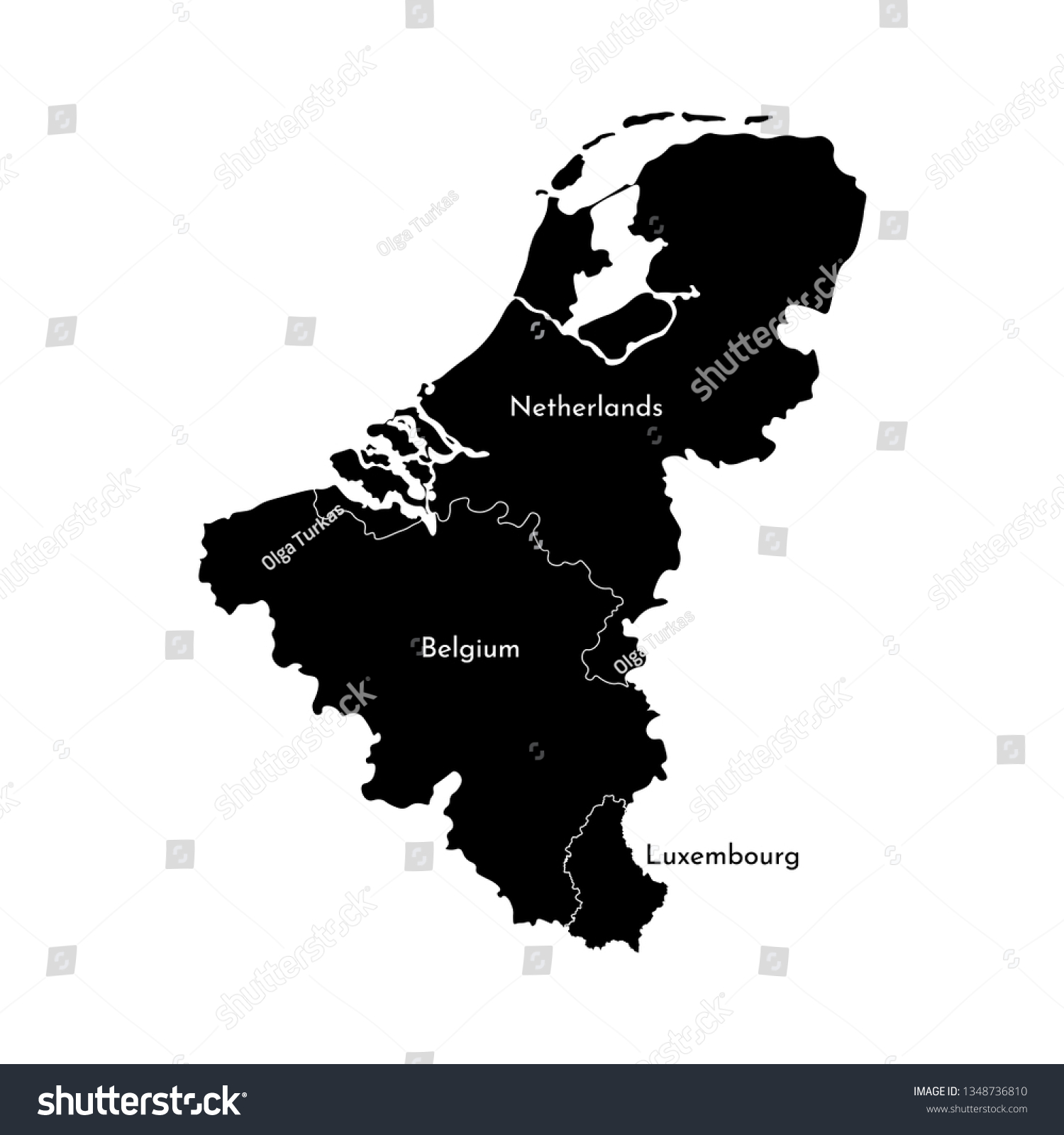 Vector Illustration Simplified Map European Benelux Stock Vector ...