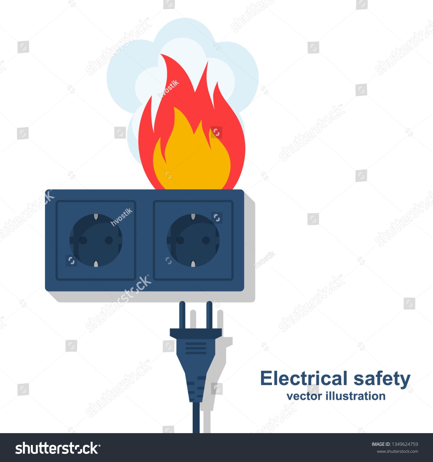 Socket Fire Flame Plug Electric Circuit Stock Vector (Royalty Free ...