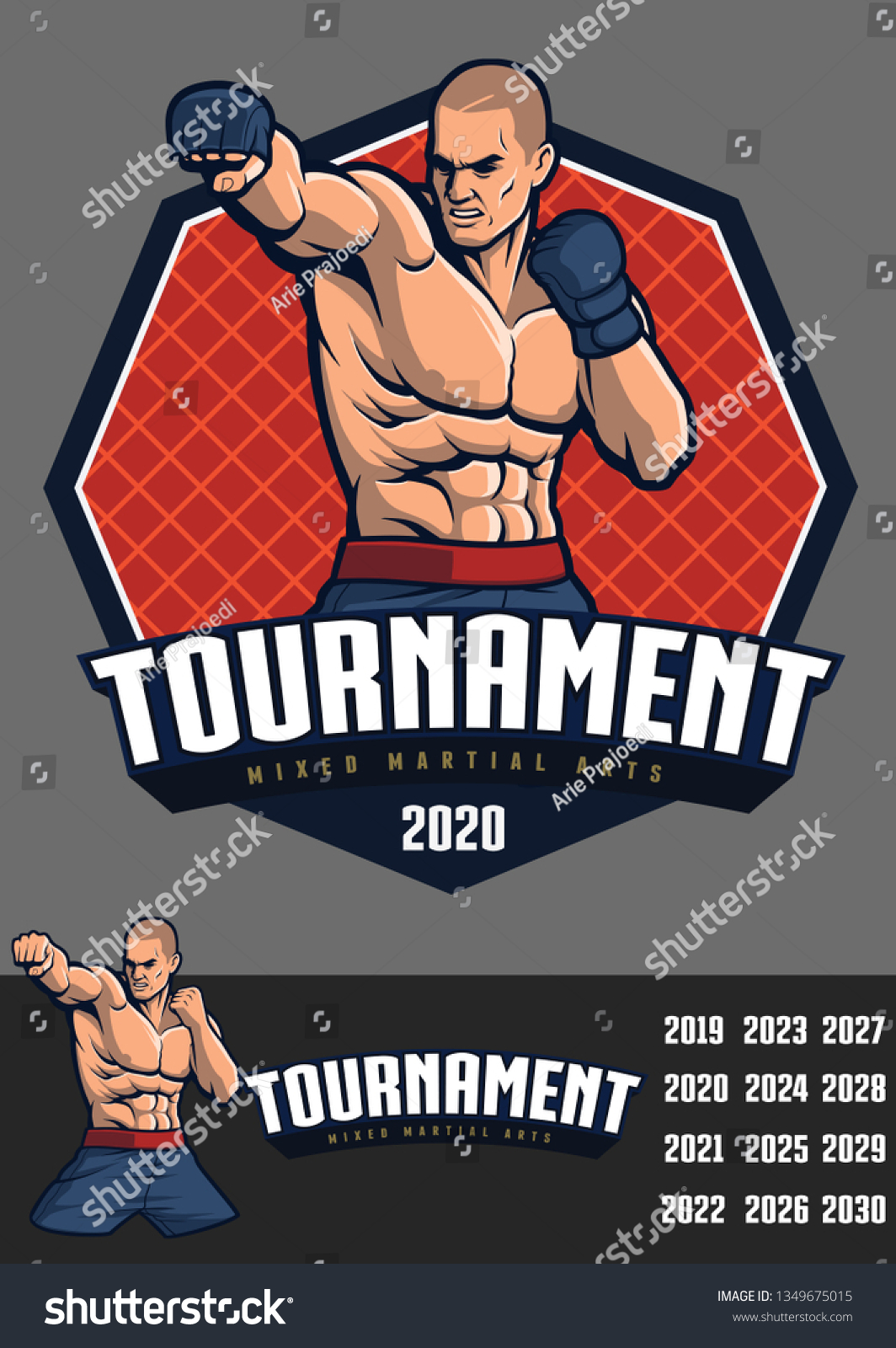 Mma Fighter Design Badge Logo Stock Vector (Royalty Free) 1349675015 ...