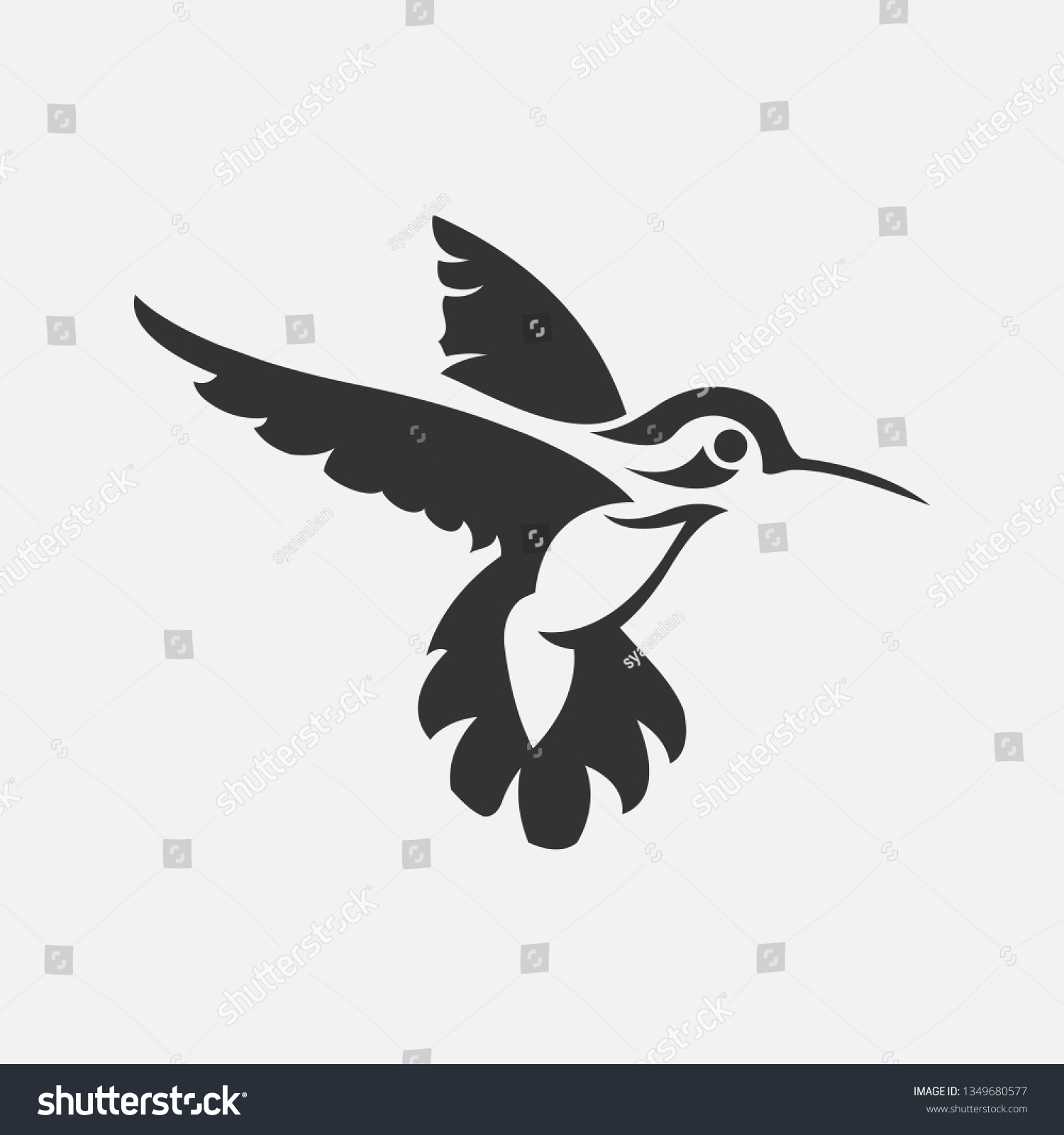 Colibri Humming Bird Icons Vector Isolated Stock Vector (Royalty Free ...