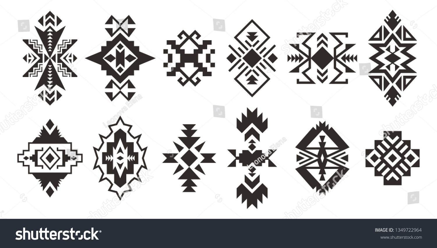 Set Tribal Decorative Elements Isolated On Stock Vector (Royalty Free ...