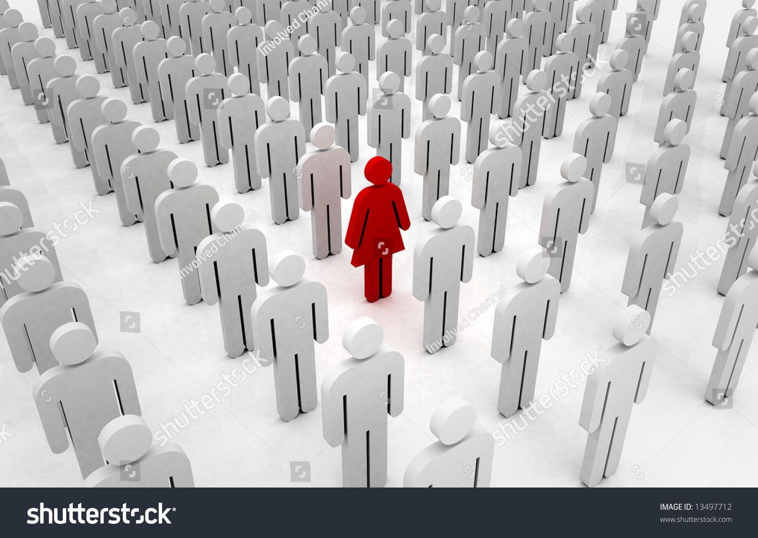 Girl Standing Out Crowd Boys Stock Illustration 13497712 | Shutterstock