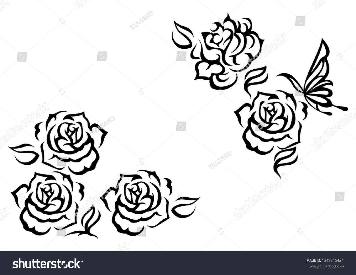 Tattoo rose stilizzate