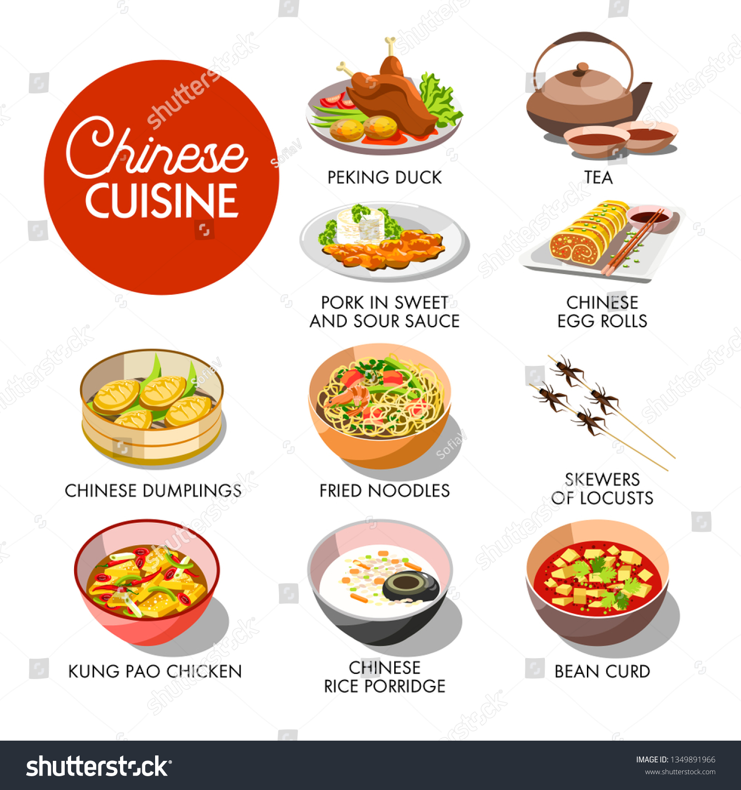 Chinese Cuisine Menu Mockup Stock Illustration 1349891966 | Shutterstock