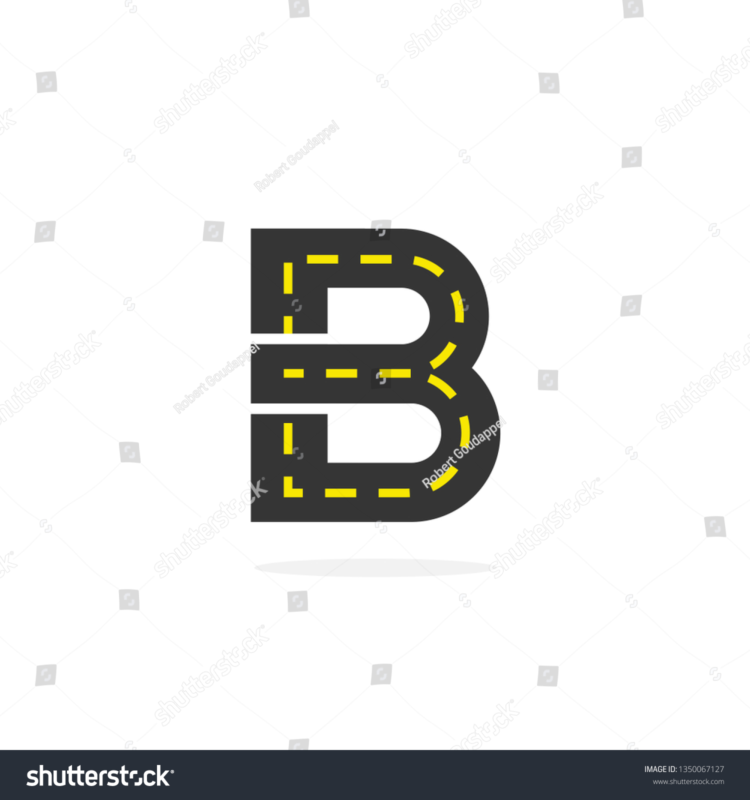 Modern Vector Asphalt Logo Letter B Stock Vector (Royalty Free ...