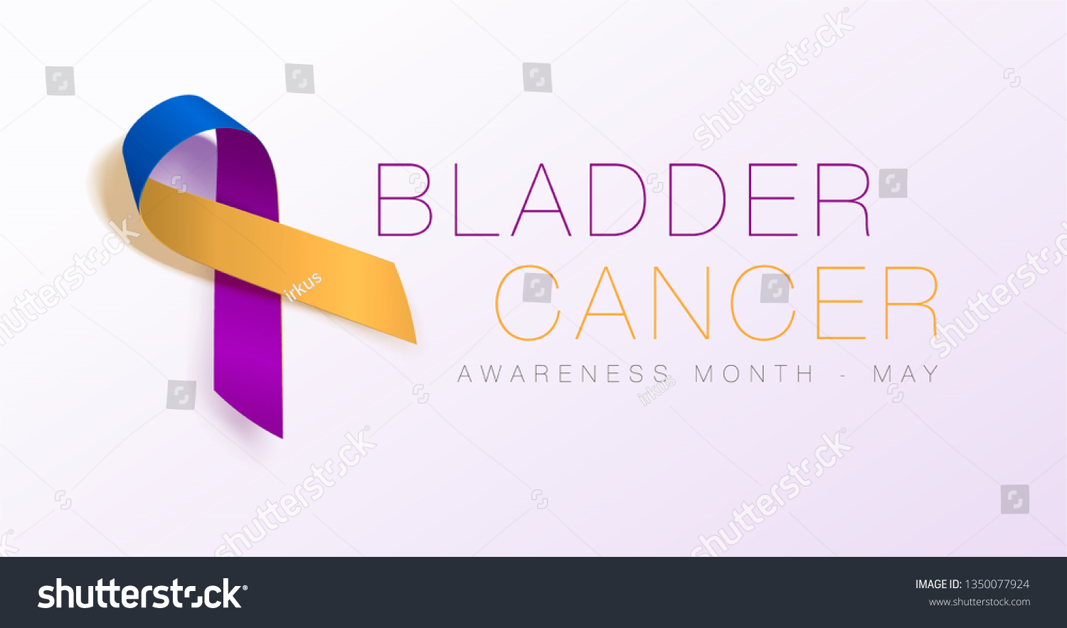 Bladder Cancer Awareness Calligraphy Poster Design Stock Vector 