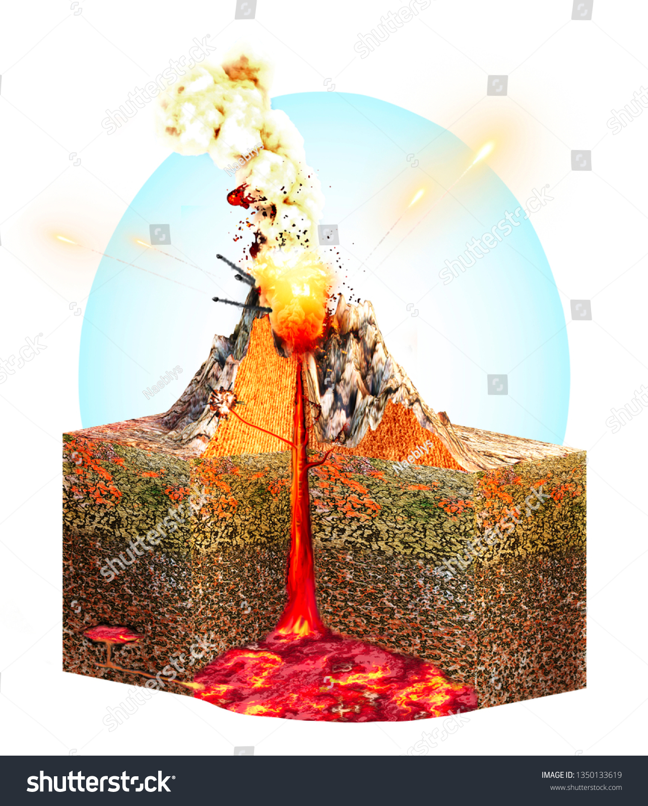 Section Volcano Structural Scheme Section Terrain Stock Illustration ...