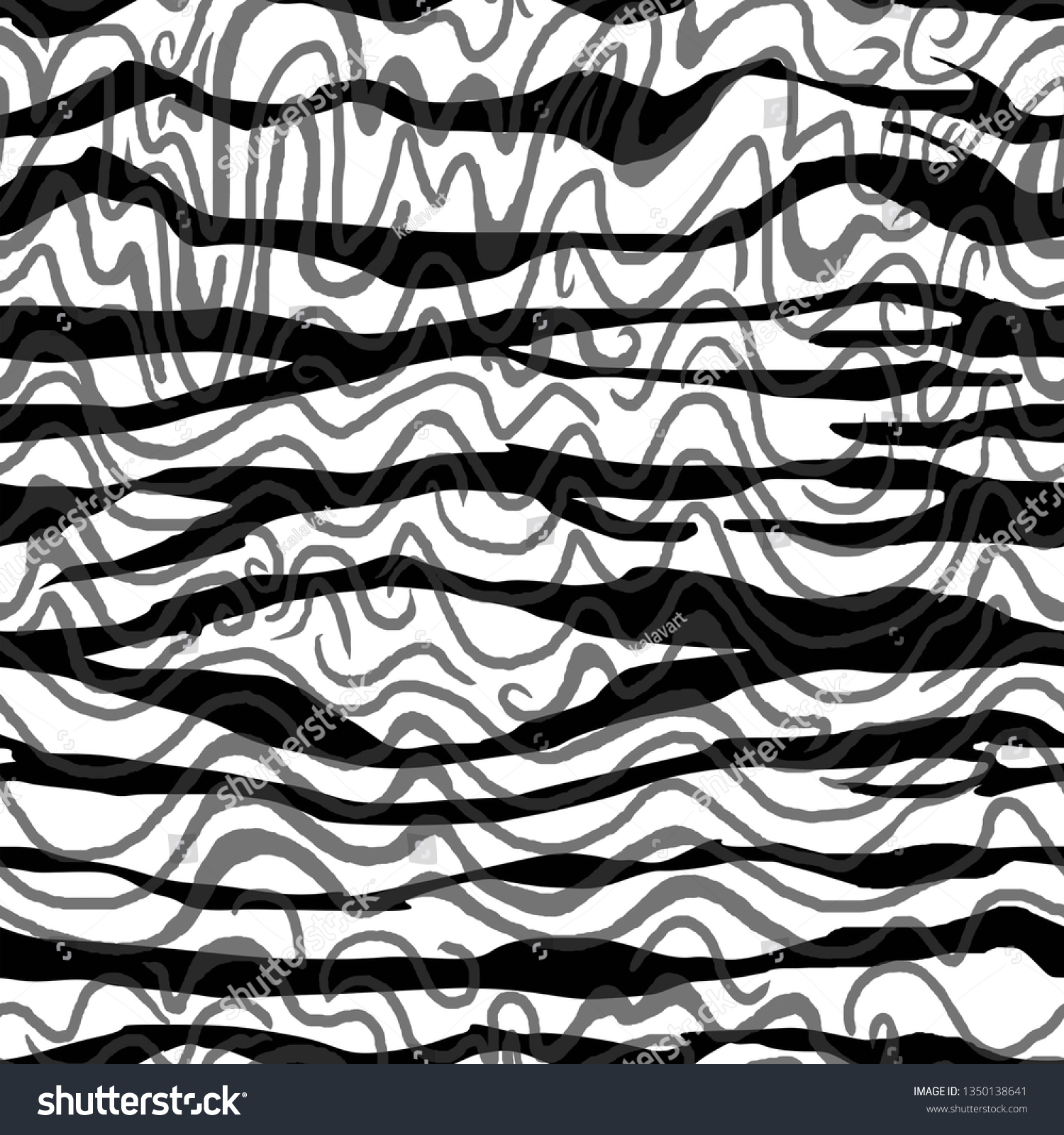 Zebra Skin Texture Seamless Hand Drawn Stock Illustration 1350138641 ...