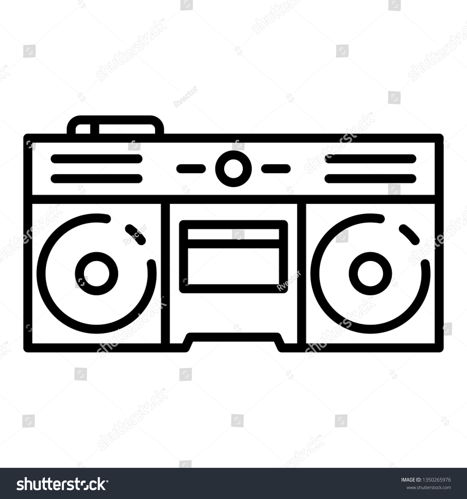 Boom Box Icon Outline Boom Box Stock Illustration 1350265976 | Shutterstock