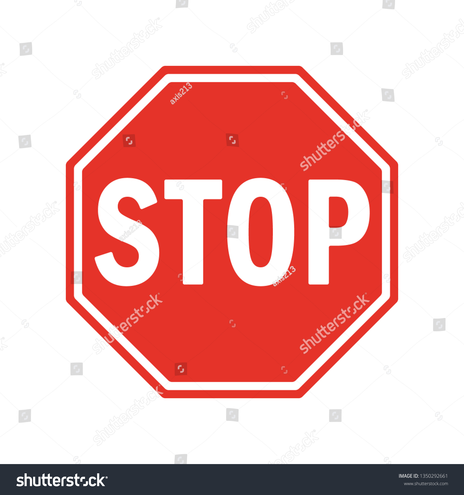 Vector Stop Sign Icon Red Stop Stock Vector (Royalty Free) 1350292661 ...