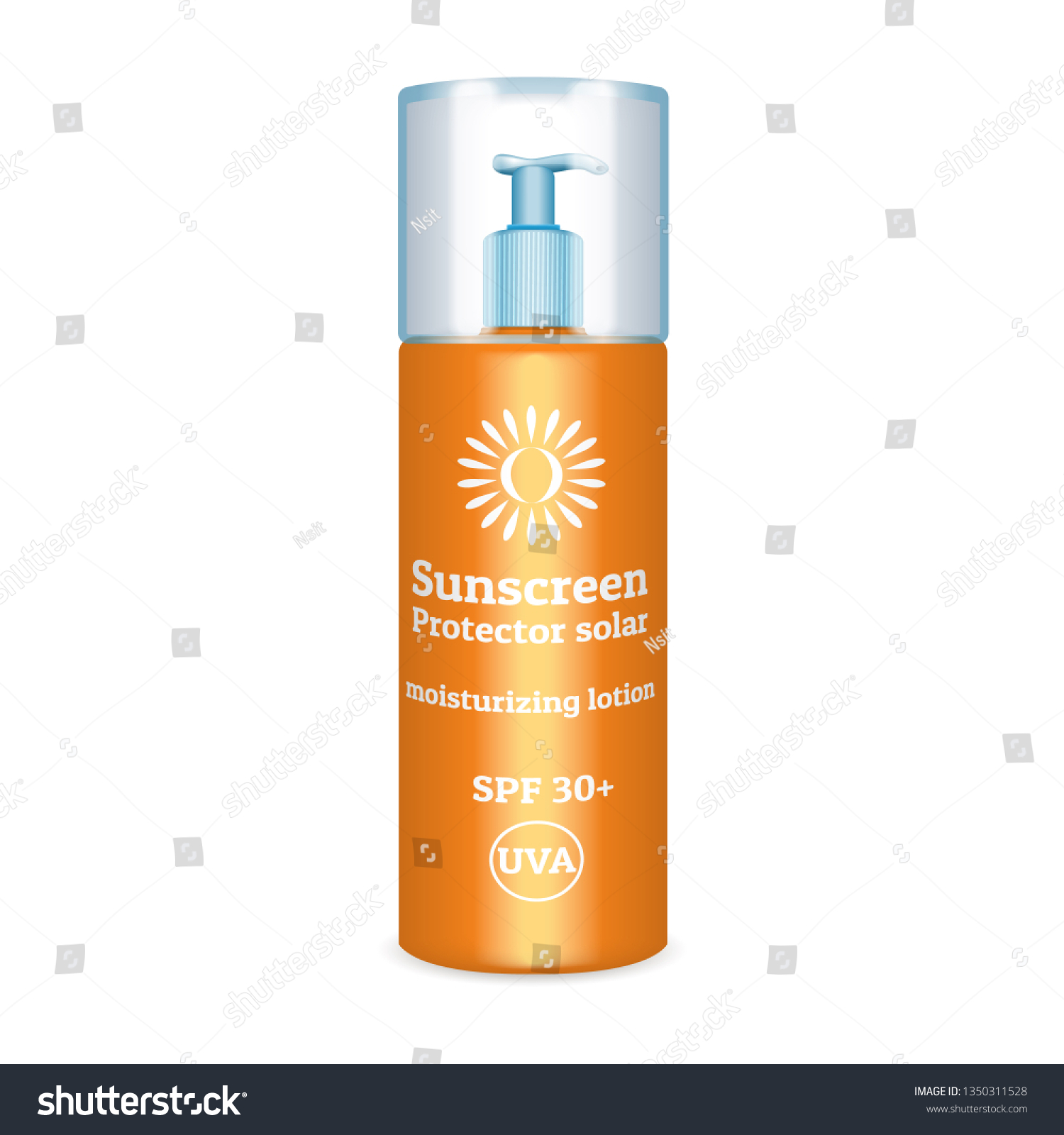 Sunscreen Dispenser Icon Realistic Illustration Sunscreen Stock Vector ...