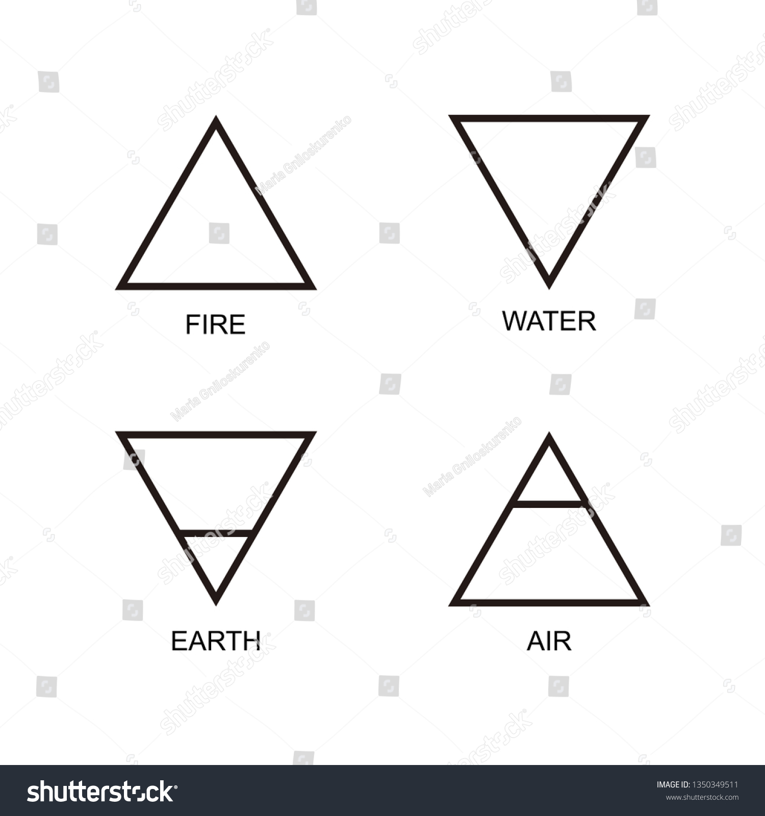 Vector Illustration Four Elements Air Earth Stock Vector (Royalty Free ...