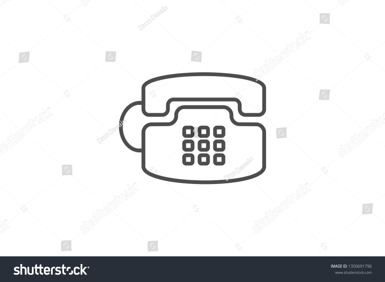 Old Phone Icon Vector Gray Colour Stock Vector (Royalty Free ...