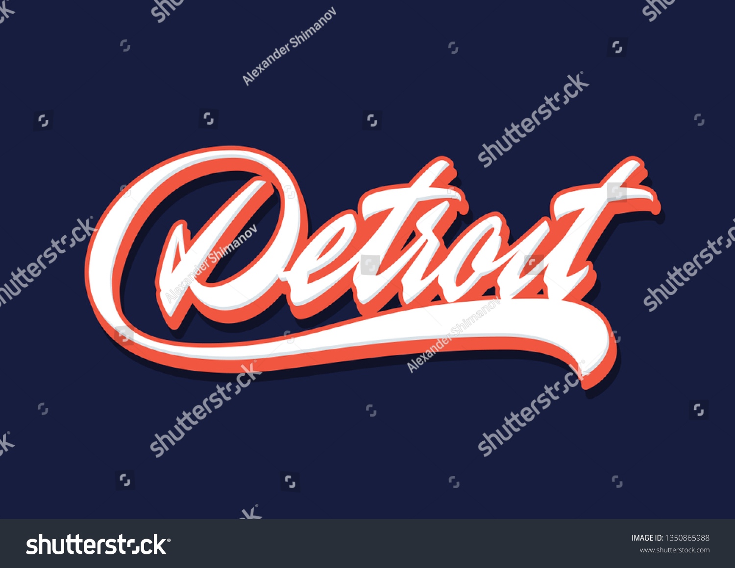 Detroit Vector Lettering Script Logo Element Stock Vector (Royalty Free ...