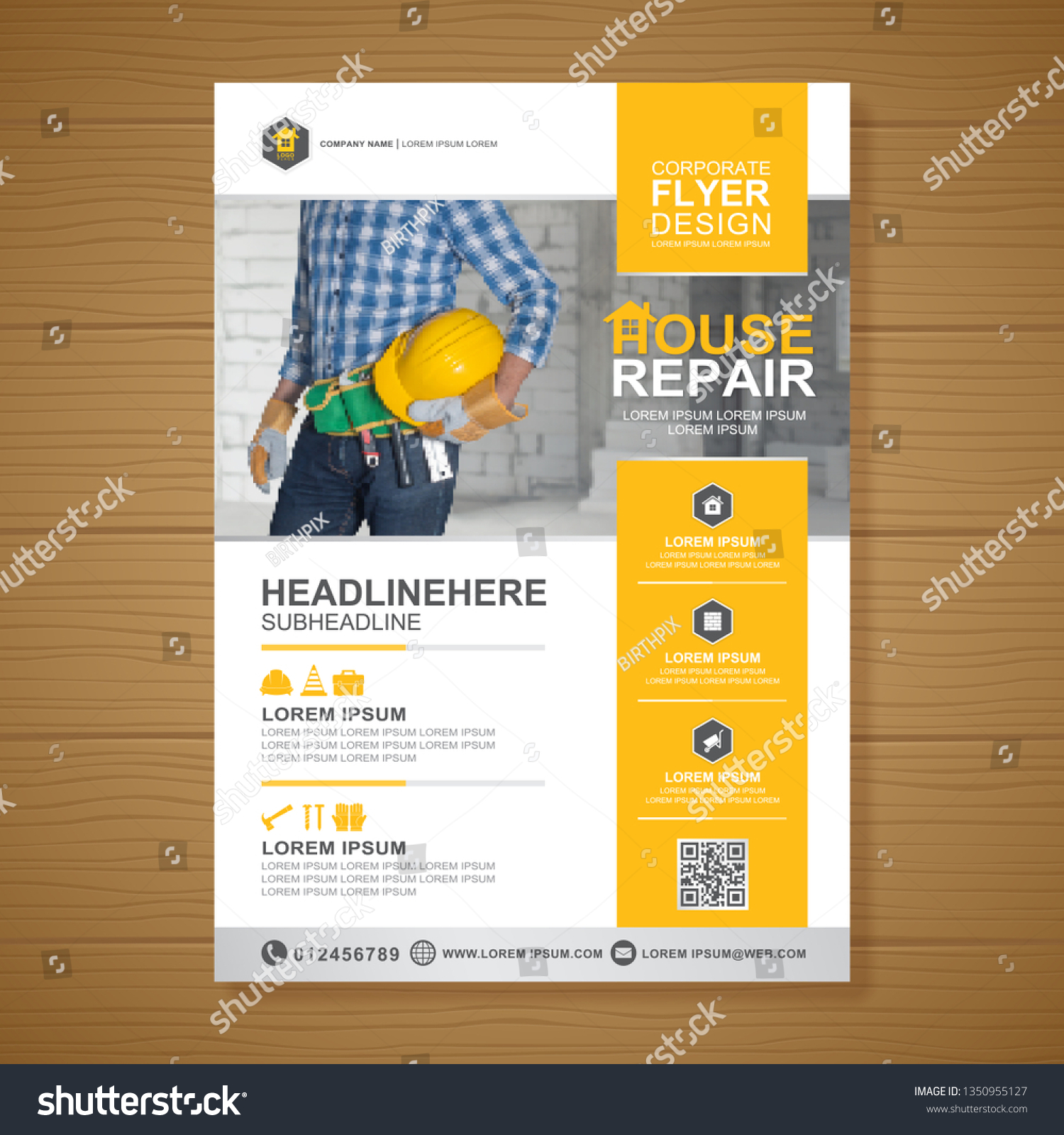 Construction Tools Cover A4 Template Report Stock Vector (Royalty Free ...