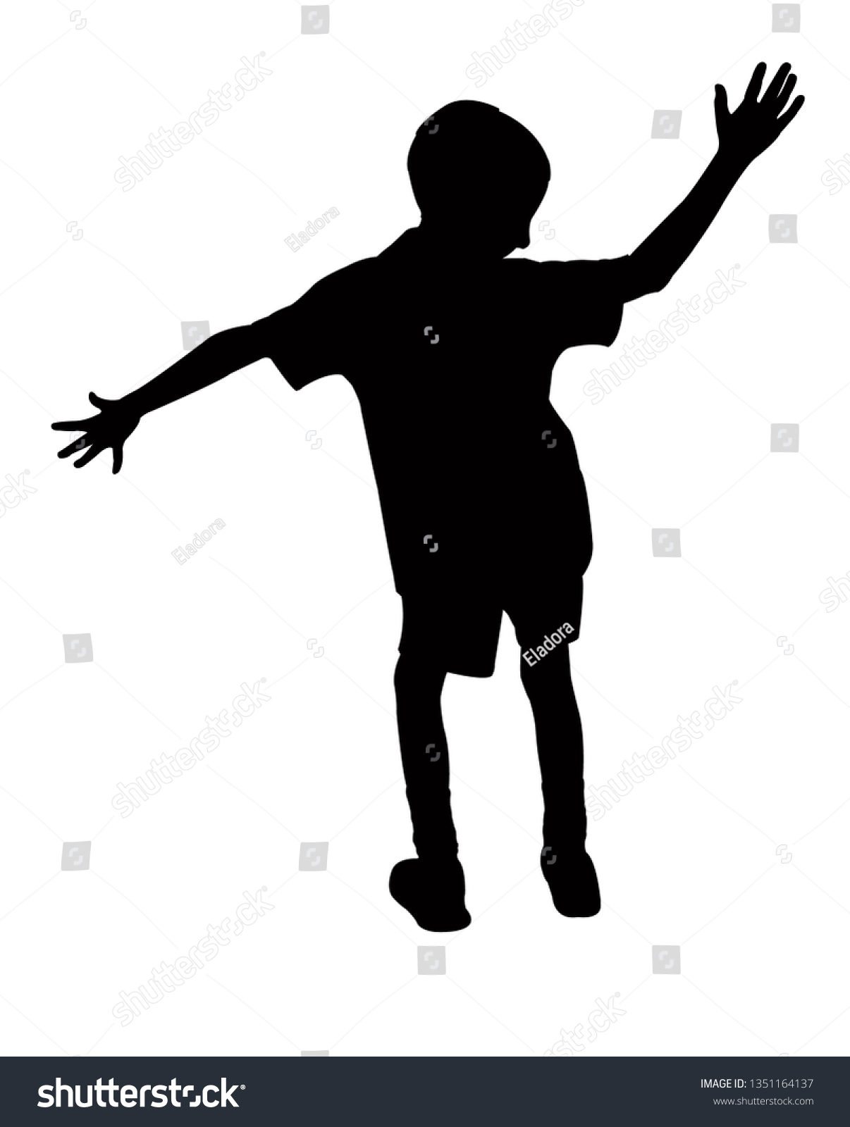 Boy Body Silhouette Vector Stock Vector (Royalty Free) 1351164137 ...