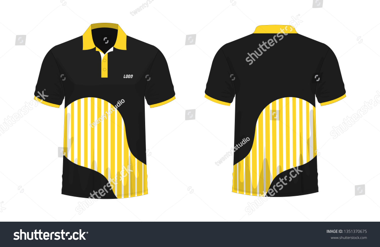 Tshirt Polo Yellow Black Template Design Stock Vector (Royalty Free ...