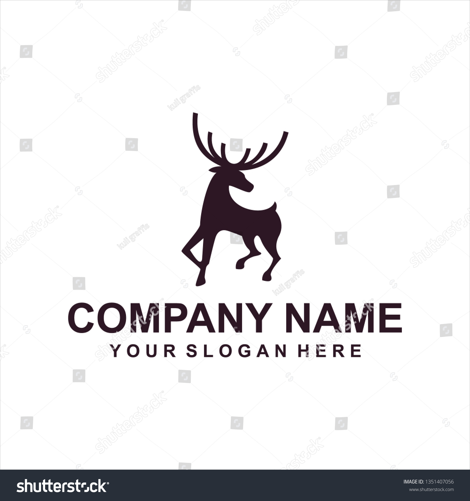 Deer Logo Vector Stock Vector (royalty Free) 1351407056 