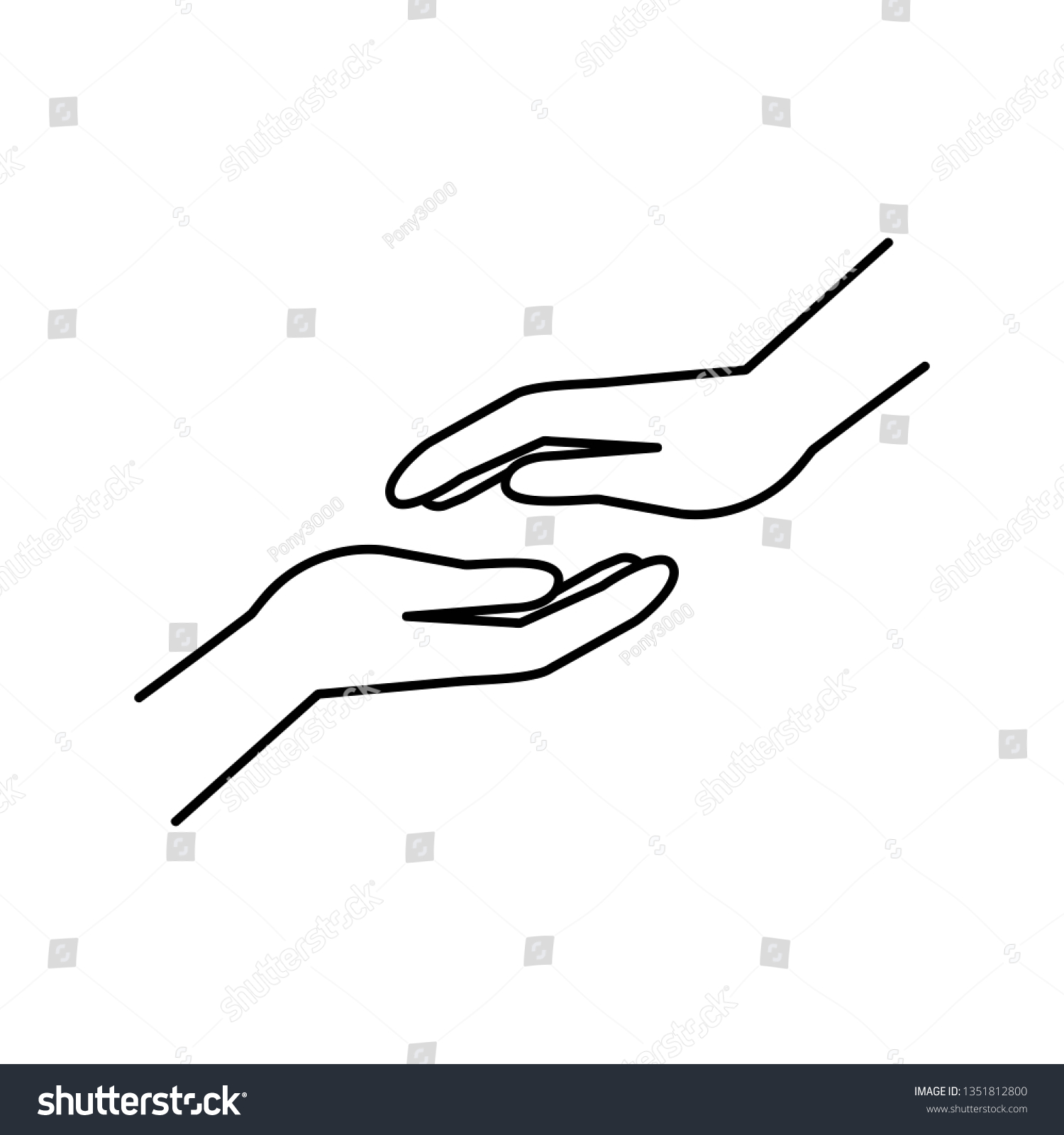 Helping Hands Outline Icon Human Hands Stock Vector (Royalty Free ...