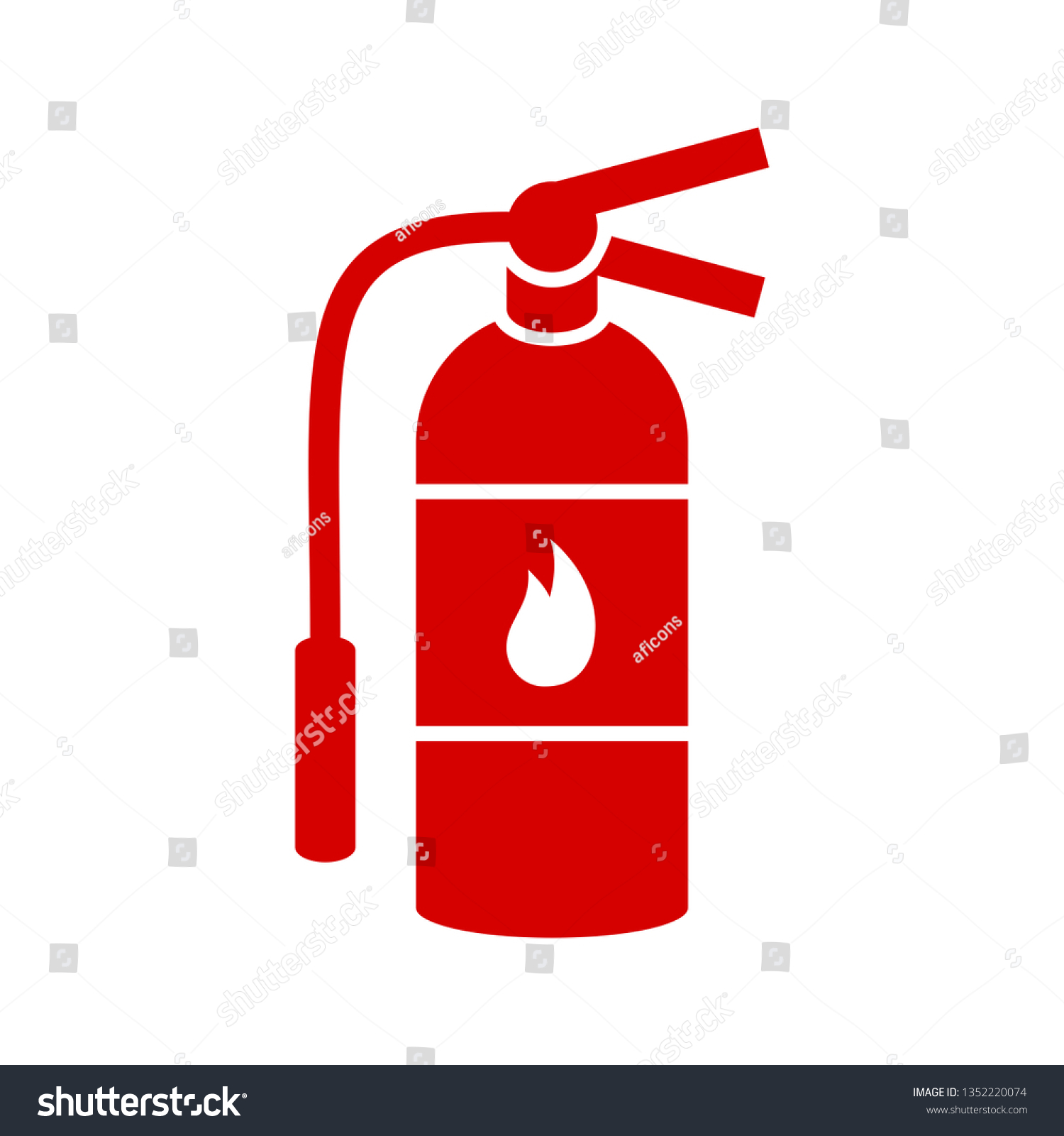 Red Fire Extinguisher Vector Icon On Stock Vector (Royalty Free ...