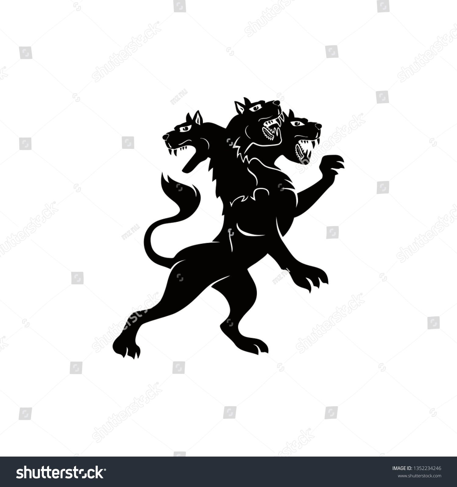 Cerberus Logo Black Color On White Stock Vector (Royalty Free ...