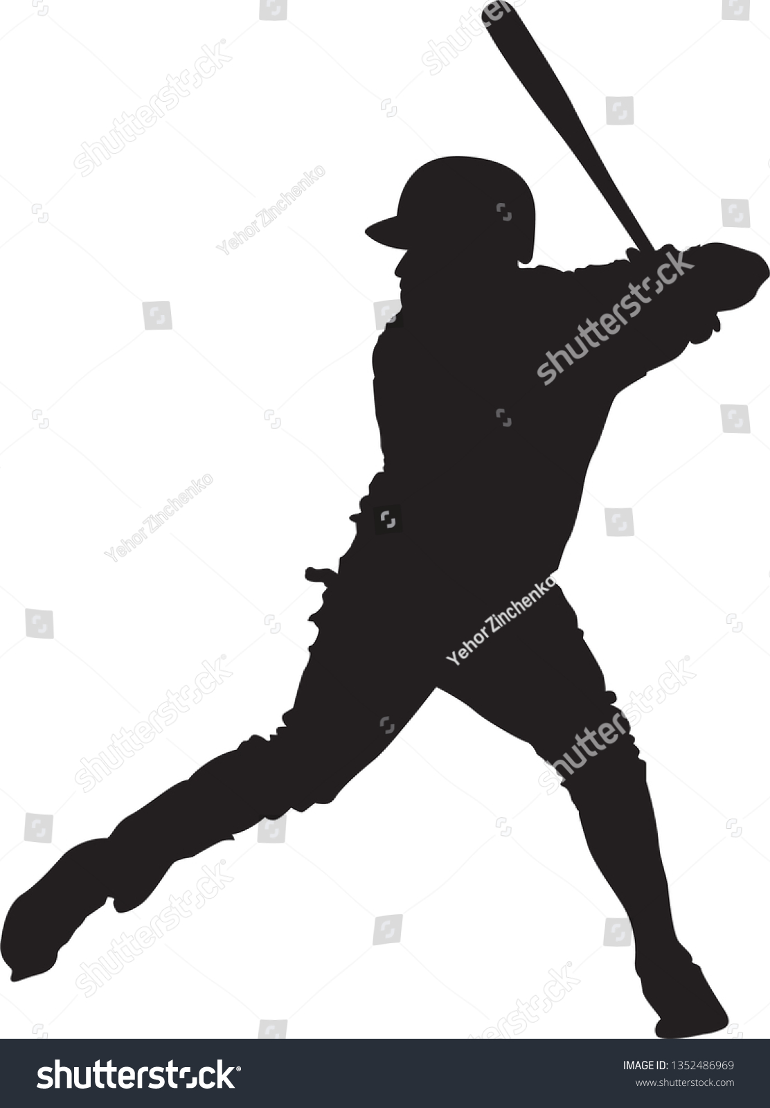 Set Baseball Player Silhouette Vector Stock Vector (Royalty Free ...